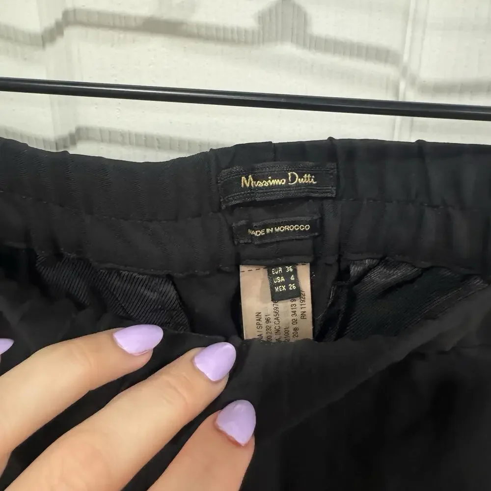 Women’s Massimo Dutti Size 4‎ Straight Trouser Pants Black Womens Formal Pro